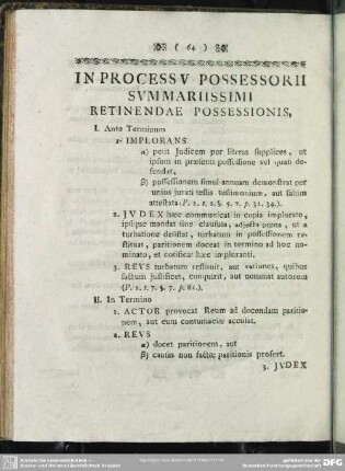 In Processu Possessorii Summariissimi