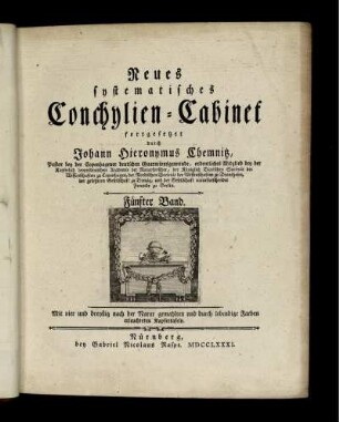 Bd. 5: Neues systematisches Conchylien-Cabinet. Bd. 5
