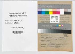 Entnazifizierung Georg Preute, geb. 07.05.1898 (Postassistent)