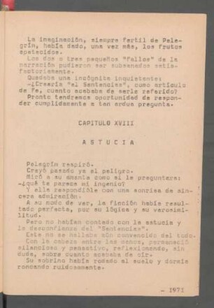 Capítulo XVIII - Astucia