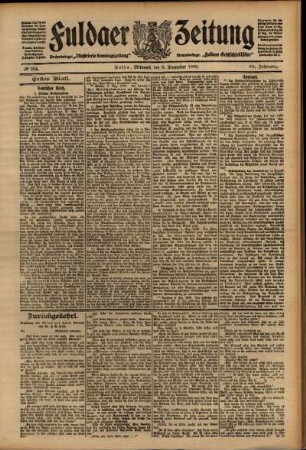 Erste Ausgabe vom Mittwoch, den 09. Dezember 1908.