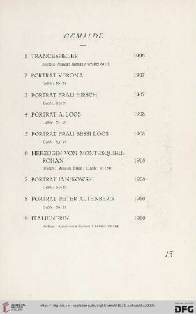 Gemälde (Nr. 1-48)