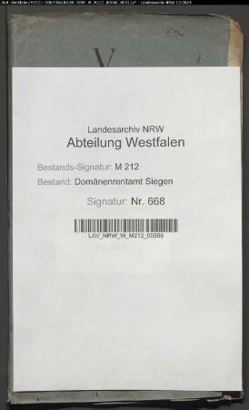 Verkauf der Domänengüter zu Listernohl und Ewig