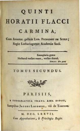 Carmina, 2 (1777)