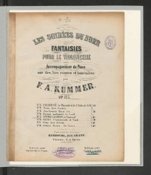 No. 5: Krasnij Sarafan : fantaisies pour le violoncelle avec accompagnement du paino sur des airs russes et bohémiens; op. 115