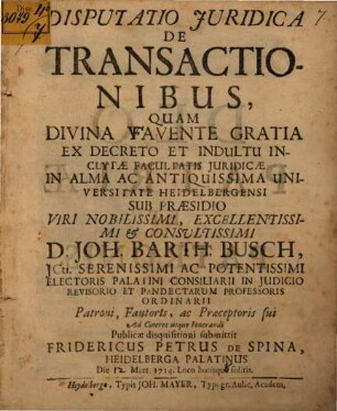 Disp. iur. de transactionibus