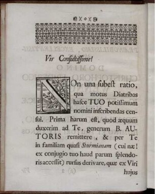 Vir Consultissime! Praefatio Editoris.