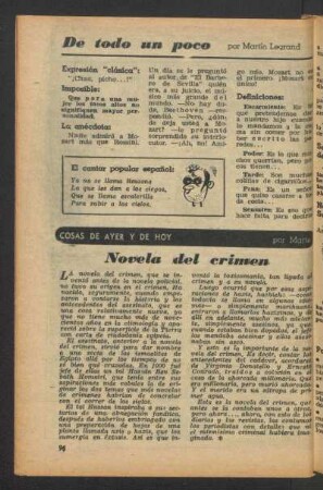 Novela del crimen : Cosas de ayer y de hoy