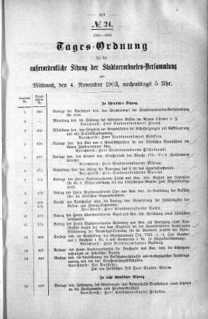 Tages-Ordnung, 04. November 1903