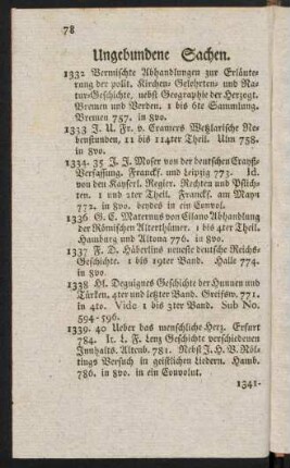 78-79, Ungebundene Sachen