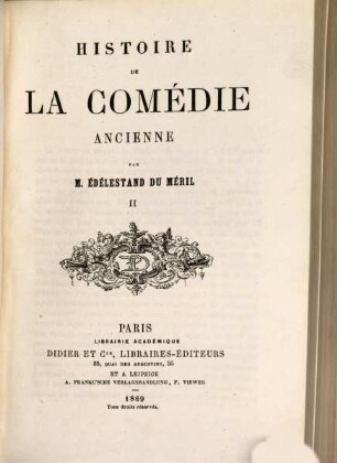 Histoire de la comédie, 2