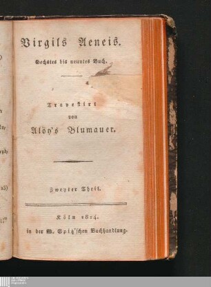 Zweyter Theil: Sechstes bis neuntes Buch