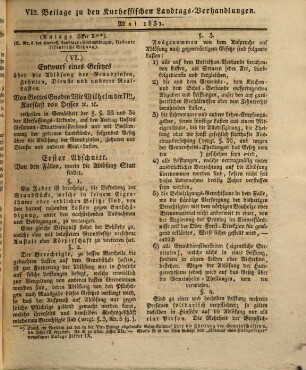 Verhandlungen des Kurhessischen Landtages. 1831,[9] = Beil. 1 - 61 (1831/32)