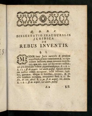 3-20, Disseratio Inauguralis Juridica de Rebus Inventis