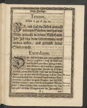 Textus, Esaiae c. 43. v. 24. 25.