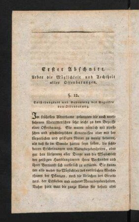 30-104, Erster Abschnitt. Ueber die Möglichkeit und Aechtheit aller Offenbarungen.