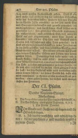 Der CI. Psalm - CX. Psalm