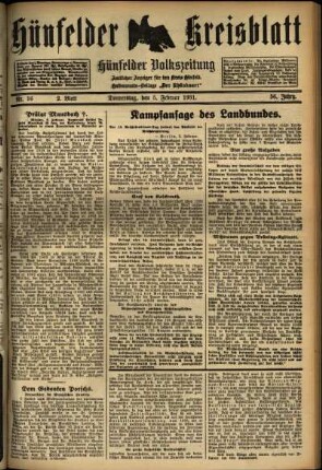 Zweite Ausgabe vom Donnerstag, den 05. Februar 1931.