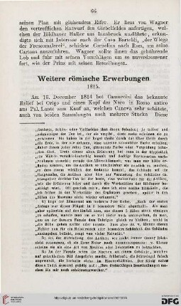 Weitere römische Erwerbungen