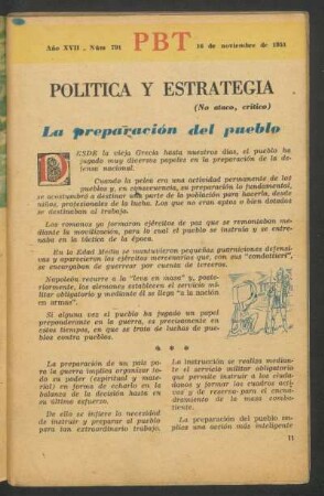 La preparación del pueblo : Politica y estrategia - (No ataco, crítico)