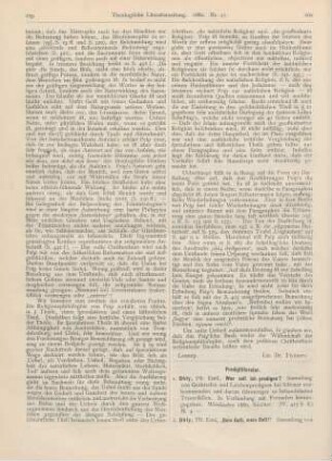 260-262 [Rezension] Schultz, Erhard, Wahrheit, Freiheit, That! Predigten