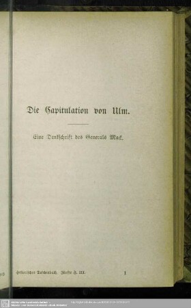 Die Capitulation von Ulm.