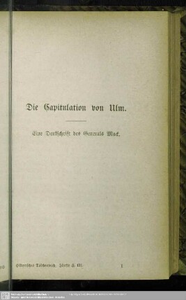 Die Capitulation von Ulm.