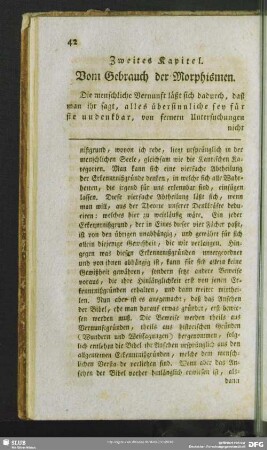 Zweites Kapitel. Vom Gebrauch der Morphismen