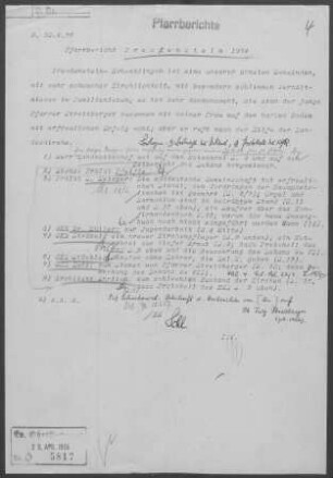 Freudenstein-Hohenklingen: Visitationsbericht mit Pfarrbericht 1954