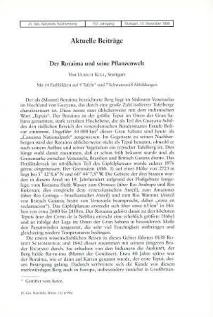 Der Roraima und seine Pflanzenwelt