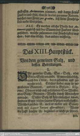 Das XIII. Hauptstück. Von dem gemeinen Salz, und dessen Bereitungen