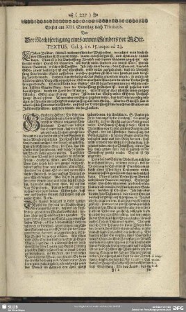 Epistel am XIII. Sonntag nach Trinitatis. Von der Rechtfertigung eines armen Sünders vor Gott