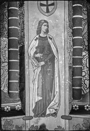 Ecclesia : Wandbild der Ecclesia (1879; C. Andreae) im Inneren des Beinhauses (um 1250) der Zisterzienser-Klosterkirche (1295-1368)