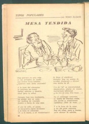 Mesa tendida : Tipos populares