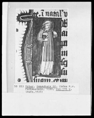 Perikopenbuch des Erzbischofs Kuno von Falkenstein: Ein Heiliger