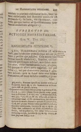 Svbsectio III. Actiones Haereditariae.