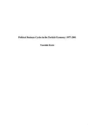 Political Business Cycles in the Turkish Economy: 1977-2001
