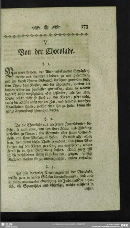 V. Von der Chocolade