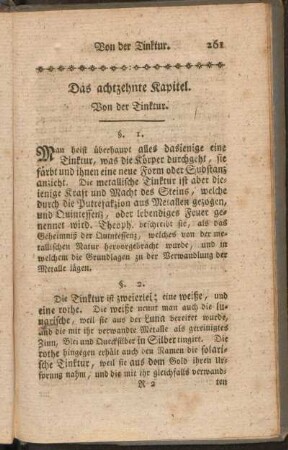 Das achtzehnte Kapitel. Von der Tinktur