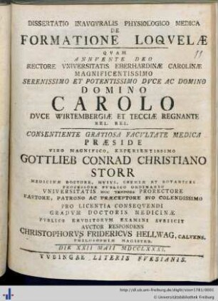 Dissertatio Inavgvralis Physiologico Medica De Formatione Loqvelae