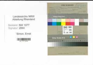 Entnazifizierung Ernst Simon , geb. 00.00.0000 (Feuerwehrmann)