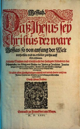 Messias : Daß Jesus sey Christus der ware Messias