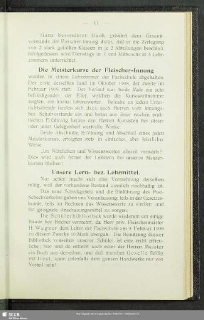 Die Meisterkurse der Fleischer-Innung