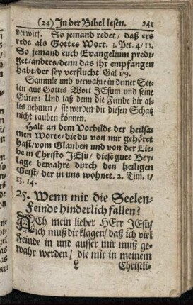 25. Wenn mir die Seelen-feinde hinderlich fallen?