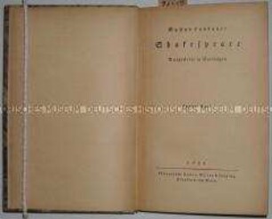 Vorträge von Gustav Landauer über William Shakespeare (Band 2)