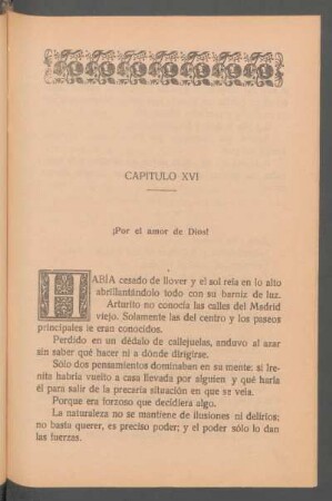 Capítulo XVI - ¡Por el amor de Dios!