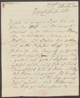 Brief an B. Schott's Söhne : 24.11.1837