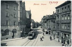 Meißen. Neugasse m. Straßenbahn, Ballsäle Alberthof