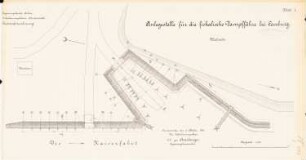 Anlegestelle für die fiskalische Dampffähre bei Kaseburg, Swinemünde: Lageplan Westseite 1:250