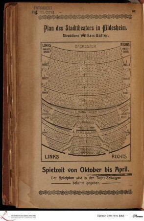 [Illustration:] Plan des Stadttheaters in Hildesheim.